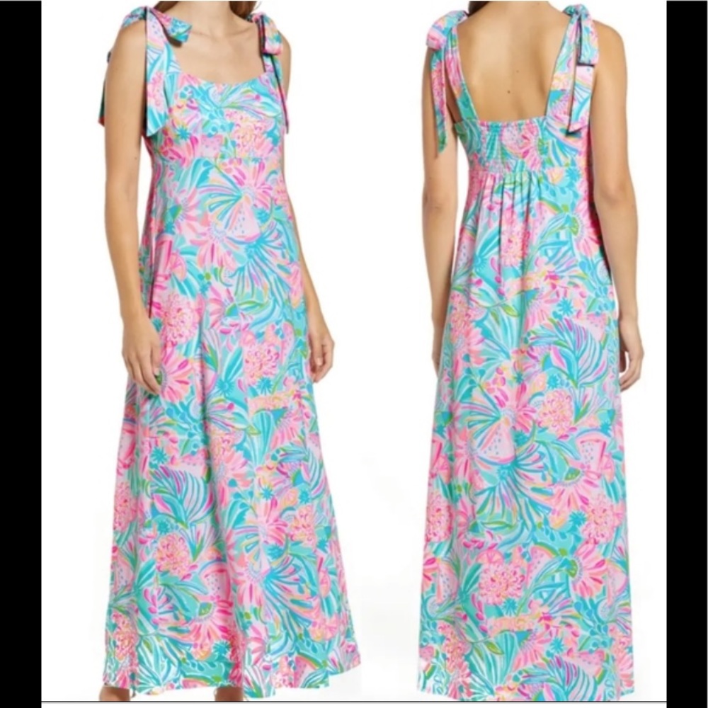 Lilly Pulitzer Maleka Maxi Dress - SM - Tropical Punch